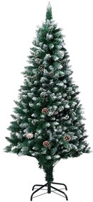 vidaXL Brad de Crăciun artificial cu conuri și zăpadă albă, 150 cm