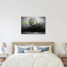Tabloul cu bile abstracte verzi (70x50 cm)