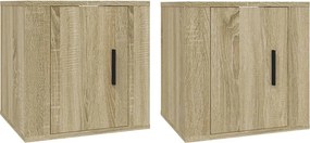 vidaXL Dulapuri TV montate pe perete 2 buc stejar sonoma 40x34,5x40 cm