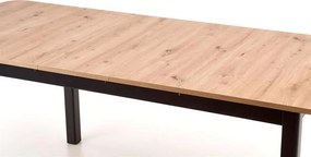 Masă de sufragerie Fabian (stejar artisan + negru). 1038742