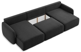 Colțar negru extensibil/cu spațiu de depozitare Kalena – Makamii