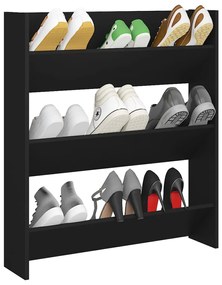 Pantofar de perete, negru, 80x18x90 cm, PAL Negru, 80 x 18 x 90 cm, 1, 1, 1