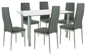 Set de masă Verna 6+1 gri-gri