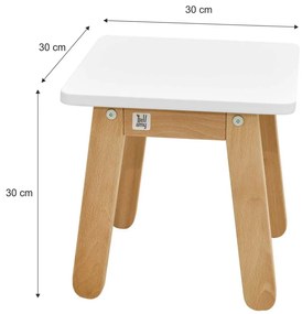 Scaun pentru copii Woody alb H30 cm