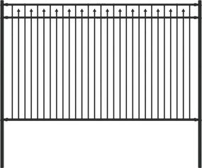 vidaXL Gard cu Vârfuri Negru 200 x 166 cm Oțel vopsit electrostatic