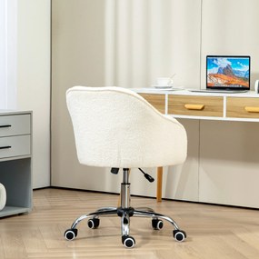 HOMCOM Scaun de birou, fauteuil de birou ergonomic, înălțime reglabilă, șezut și spătar umplute, crem | Aosom Romania