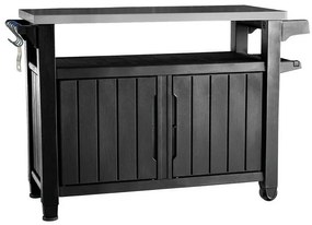 Masă multifuncțională pentru grătar de grădină Keter UNITY XL 270l grafit, 134 x 52 x 90 cm
