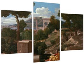 Tablou - Nicolas Poussin, Landscape with Saint John on Patmos, reproducere (90x60 cm)