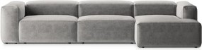 Colțar gri deschis (cu colț pe partea dreaptă/cu șezlong) Bergamo – Cosmopolitan Design