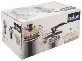 Oală sub presiune din oțel inoxidabil Orion Profi Duo, 5 l, 3,5 l