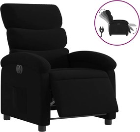 vidaXL Fotoliu rabatabil electric, negru, material textil
