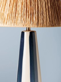 Lampa de masa, cu abajur din rafie, H54cm, Antibes