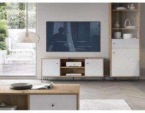 Comodă TV SULA, stejar artisan/alb