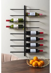 Raft pentru sticle de vin negru de perete din metal număr sticle 16 Dual – PT LIVING