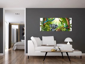 Tablou - Animăluțe vesele (120x50 cm)