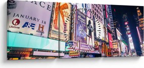 Tablou - New York Theather District (cu ceas) (90x30 cm)