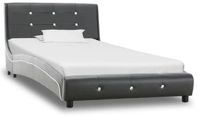 280322 vidaXL Cadru de pat, gri, 90 x 200 cm, piele artificială