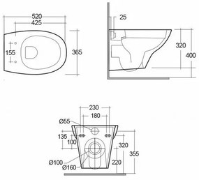 Set vas wc suspendat Rak Ceramics Morning cu capac si rezervor cu clapeta alba Geberit Delta