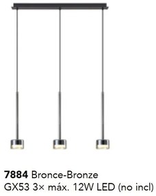 Lustra suspendata design modern TONIC 3L bronz