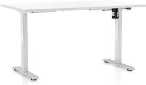 Masa inaltime reglabila OfficeTech A, 120 x 80 cm, bază albă, alb