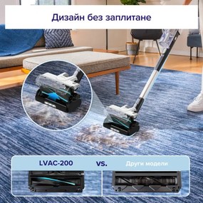 La mâna a doua: Aspirator vertical Levoit LVAC-200, 180W, Autonomie 50 min, Filtrare in 5 trepte, LED, Turbo, Alb/negru
