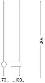 Aplică LED Ideal Lux ESSENCE LED/12W/230V 4000K 70 cm CRI 90 negru