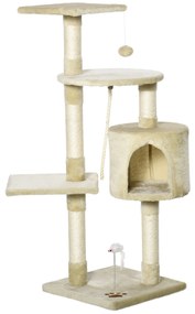 PawHut ansamblu de joaca pentru pisici, 75x40x112 cm, bej | AOSOM RO