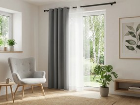 Draperie gri deschis OXFORD 140x250 cm Agatat: Inele metalice