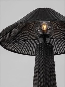 Lampa de podea din ratan sintetic pentru exterior Plom negru