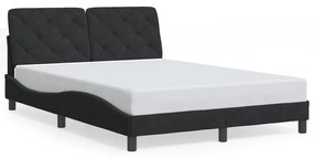 3207919 vidaXL Cadru de pat cu tăblie, negru, 140x190 cm, catifea