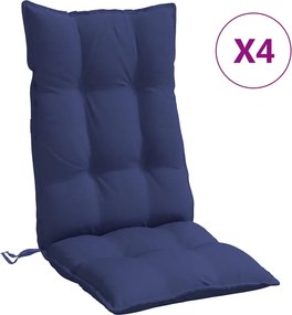 vidaXL Perne scaun spătar înalt 4 buc., bleumarin, țesătură Oxford
