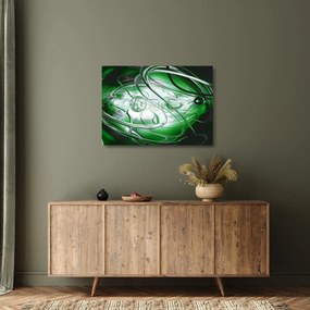 Tablou pe sticlă abstract verde (70x50 cm)