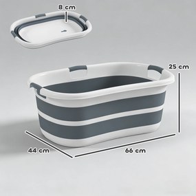 PawHut Cadă de baie pentru câini, cadă pliabilă portabilă cu orificiu de scurgere, pentru câini mici și pui, gri | Aosom Romania