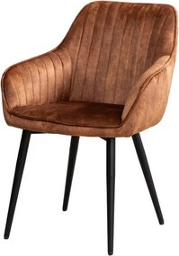 Set de 2 scaune elegante Turin catifea maro ruginiu