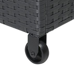 Deuba Cutie de depozitare din ratan cu roti 150 cm - neagra