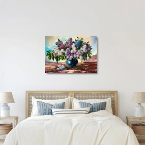 Tablou pe sticlă - Buchet de liliac (70x50 cm)