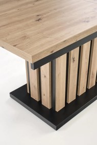 Masa de cafea Baretti extensibila stejar artizan/negru L130-170 cm