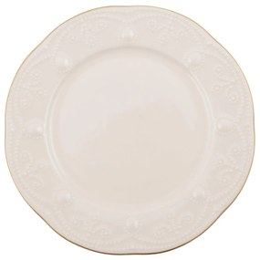 Serviciu de masa, 24 piese, Kutahya Porselen, Portelan, Crem - Auriu