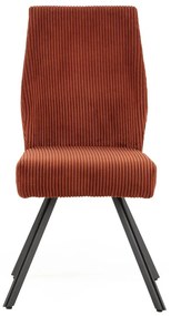 Scaune de dining portocalii 2 buc. din catifea reiată Anibal – Marckeric