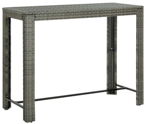 vidaXL Masă de bar de grădină, gri, 140,5 x 60,5 x 110,5 cm, poliratan