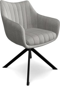 Scaun rotativ AZALIA, gri/negru, stofa/metal, 61x44x86 cm
