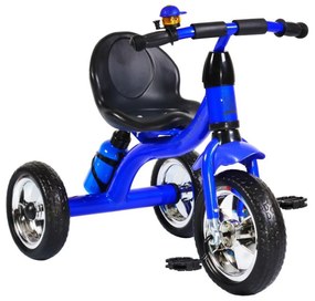 Tricicleta cu pedale NOVOKIDS™ Chavalier ,Cu sonerie si sticla de apa, max 20 kg, Roti din spuma cauciucata EVA, Cadru metalic, Dimensiuni 75X54X46