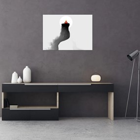 Tablou pe sticlă - Meditație în vârf (70x50 cm)