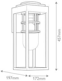 Kichler KL-HONE-M-BKT - Aplica de perete pentru exterior HONE M, 1x E27, 60W, 230V, IP44