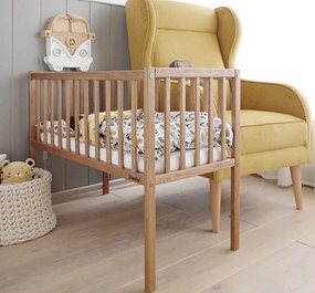 Patut mic, co-sleeping din lemn, Classic Vintage cu Saltea Cocos Spuma Cocos 90 x 40 x 7 cm