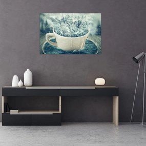 Tablou - Lumea de iarnă într-o căniță (90x60 cm)