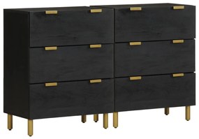 vidaXL Dulapuri, 2 buc., negru, 60x33x75 cm, lemn prelucrat