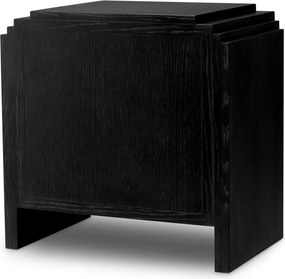 Noptiera LUX Furnir Stejar Gri Carbune, ArtDeco