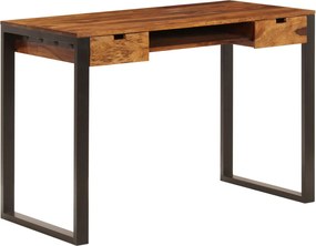 vidaXL Birou, 110 x 55 x 78 cm, lemn masiv de acacia și oțel