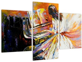 Tablou - Femeia cântând la pian (90x60 cm)